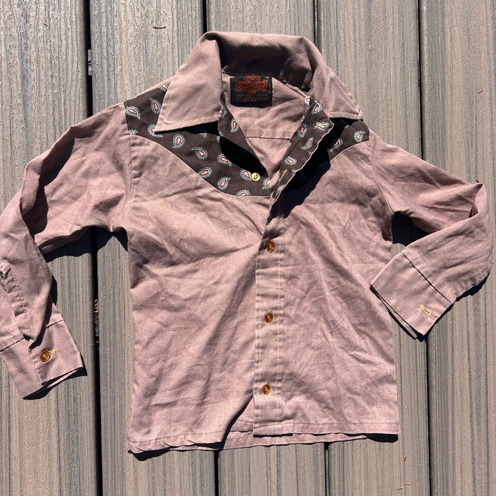 Vintage kids 70s western Sturgis Western Paisley Shirt toddler size 3 or 4